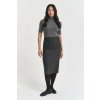 Gant Midi Checked Wool Pencil Skirt Charcoal Melange