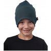 Detská bavlnená čiapka, obojstranná, čierna + tmavozelená