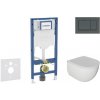 Geberit Duofix - Set predstenovej inštalácie, klozetu Oudee a dosky softclose, tlačidlo Sigma30, matná čierna/čierna SANI11CA5104B