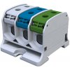 Univerzálna svorka SIMBLOCK STB 50-3X sivá/modrá/zelená 3x50mm2 Al/Cu trojpólová, 6 otvorov