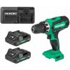 HiKOKI - 18V AKU vŕtací skrutkovač, 2x aku 2,0 ah Li-Ion, nabíjačka DS18DFWCZ