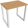 Pracovný stôl UNI O, 80x75,5x60 cm, buk/biela