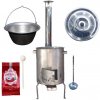 Home Cook kotlík na guláš nerez 1,5 mm 20 l, pokrievka nerez 47 cm INOX, Home Cook kotlina nerez 1,5 mm 42 cm STRONG EXCLUSIVE, vareška 50 cm SMREK, naberačka antikor INOX, paprika GURMÁN 50 g