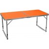 Aga Skladací kempingový stolík 120x60x54/60/70 cm Oranžový