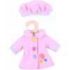 Bigjigs Toys Růžový kabátek s knoflíky pro panenku 28 cm