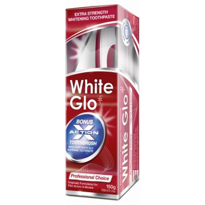 White Glo Profesionálne bieliaca zubná pasta 150 g + kefka na zuby a medzizubné kefky