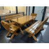 Záhradný set,komplet 1+2+2 - Medial záhradné sedenie z masívu Farba: Hnedá, Rozmer: 200CM
