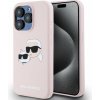 Karl Lagerfeld Liquid Silicone Double Heads Magsafe zadný kryt pre iPhone 15 Pro Max Pink