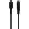 FIXED Liquid silicone Dlouhý Nabíjecí a datový kabel s konektory USB-C/Lightning a podporou PD 2m černá / MFI (FIXDLS-CL2-BK)