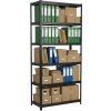 Lakovaný celokovový regál Mamutex Standard 2200x600x400 mm - 6 políc, nosnosť 720 kg, čierny