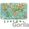 Janod magnetická hračka pre deti Mapa Dinosaury sveta Dino 50 ks magnetiek