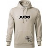 Judo nápis + postavy - Mikina pánska Cape s kapucňou - 3XL ( Ľadovo sivá )