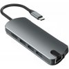 AppleKing fX-1916 8v1 hub - slot na SD / TF kartu / RJ45 / HDMI / USB-C / 3x USB-A na USB-C - sivý - možnosť vrátiť tovar ZADARMO do 30tich dní