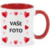 HRNČEK S FOTKOU FAREBNÝ RÁMIK SRDCE 5 350 ML FOTOPOŠTA Farba: ČERVENÝ