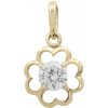 Zlatý prívesok so zirkónmi štvorlístok 8103 (585/1000) 0.4 g