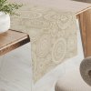 Biante Dekoračný behúň na stôl Leona LN-170 Biele mandaly na režnom 45x120 cm