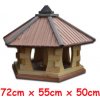 MKSTOR Drevené kŕmitko pre vtáky 72cmx55x50cm, vtáčia búdka so zásobníkom jedla