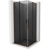 Mexen Velar L Duo, sprchový kút s posuvnými dverami 90 x 90 cm, 8mm šedé sklo, ružové zlato, 871-090-090-02-43-60