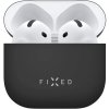 Ultratenké silikónové púzdro FIXED Silky pre Apple AirPods 4, čierne FIXSIL-1473-BK