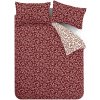 Červené flanelové obliečky na jednolôžko 135x200 cm Grace Floral Leaf – Catherine Lansfield