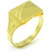 MYRO Zlatý pánsky pečatný prsteň zo žltého zlata