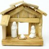 Drevený Betlehem LED 20,5 × 9 × 18 cm – vianočná svetelná dekorácia