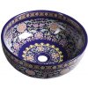 Sapho Priori PI022 Keramické umývadlo 41 cm, fialové s ornamentmi PI022