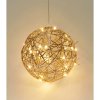 Kovová guľa s LED osvetlením, zlatá, pr. 20 x 20 cm