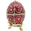 Exkluzívna kovová krabička s kryštálmi - Fabergé vajíčko - B0748-17 RD