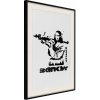 Artgeist Plagát - Mona Lisa with a Bazooka [Poster] Veľkosť: 20x30, Verzia: Čierny rám s passe-partout