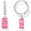 Thomas Sabo CR726-052-9 Silver Single Hoop Earrings with pink Gold Bears 28,0 mm - 1 kus náušnice