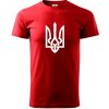 Ukrajina trojzubec veľký - Klasické pánske tričko vyššej gramáže - 3XL ( Červená )