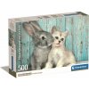 Clementoni Puzzle Kotě a králíček 500 dílků