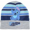 DIFUZED · Chlapčenská zimná pletená čiapka Stitch - licencia Lilo & Stitch - jedna univerzálna veľkosť pre deti cca 4–8 rokov Sivá