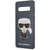 Puzdro Karl Lagerfeld pre Samsung Galaxy S10 KLHCS10IKPUBL imitácia kože, modré