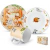 MATELL VM Detská jedálenská súprava Lesné zvieratká porcelán 3 dielna
