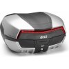V58N kufor GIVI Maxia 5 čierno-strieborný lakovaný matný (Monokey), červená optika, objem 58 ltr.