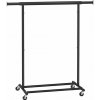 Oceľový vešiak na odevy na kolieskach, rozťahovateľný, 90 kg