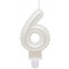 Dortisimo Tortové sviečky - Perleťová biela 6 (7cm)