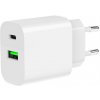 Gembird rýchlo nabíjačka, USB + USB-C, 20W, biela TA-UC-PDQC20-01-W
