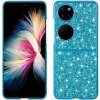 Gumený Glitter kryt na Huawei P50 Pocket – Modrá