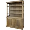 Chic Antique Prírodný antik drevená knižnica / vitrína s policami Marseille - 135*45*196 cm - Chic Antique