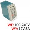 MDR-60-12 - Napájací zdroj 12V / 5A na DIN lištu - Mean Well
