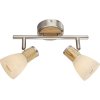 Globo 54352-2 prisadené nástenné či stropné bodové svietidlo Gylfi 2x40W | E14 - opál, matný nikel, drevo