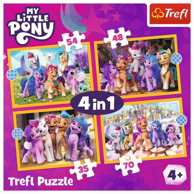 Trefl Puzzle 4v1 - Zoznámte sa s Poníkmi / Hasbro, My Little Pony 34624