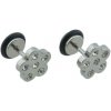 Doria Piercing do ucha z ocele strieborné kvetinky D011