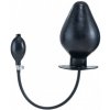 Nafukovací kolík Mister B Vortex Plug XL čierny, latexový nafukovací análny kolík 20 x 5–12 cm