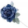 Kvet MagicHome pivónia s listom modrá stonka veľkosť kvetu: 12 cm dĺžka kvetu: 23 cm bal. 6 ks