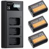 K&F NP-FW50 Camera Battery 1100mAh, 3-pack + Charger LCD display charger set K&F Concept