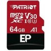 Patriot V30 A1/micro SDXC/64GB/UHS-I U3 / Class 10/+ Adaptér PEF64GEP31MCX